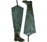 Shakespeare Sigma Wader Cuissardes en Nylon Imperméable avec Bottes pour Homme et Femme. pour Pêcher du Bord et en RIVière, Pêche à la Mouche, Vert, EU 42 | UK 8 |US 9