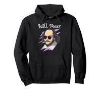Shakespeare Will Power Pun Littéraire Bard Humour Portrait Sweat à Capuche