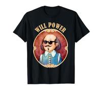 Shakespeare Will Power Pun Littéraire Bard Humour Portrait T-Shirt