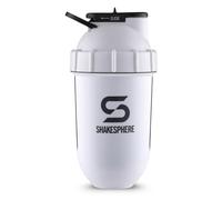 ShakeSphere Tumbler View: Flacon de shaker de protéines avec fenêtre latérale, 24 oz ● Mélange de forme de capsule ● Nettoyage facile ● Pas de boule de mélange (fenêtre noir blanc mat)