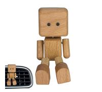 Shaking Wooden Man Figurine, Cute Shaking Feet Doll, Funny Wood Desktop Decor, Unique Car Accessories, Gift for Women Men Dad Father Husband Mother Friend, Office and Home Display