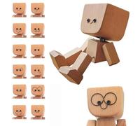 Shaking Wooden Man Figurine, Figurine D'Homme En Bois Tremblant IntéRessant 8x5 Cm , Car Dashboard Decoration Figurines D'Homme En Bois Qui Secoue Les Pieds,Pour Ornements DéCoratifs Voitures (B)