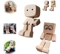 Shaking Wooden Man Figurine,Handmade Shaking Feet Wooden Doll,Wood Car Desktop Decoration,Shaken W-ooden Man Figure,Magnetic Car Ornaments Action Figure,Car Dashboard Decorations,Gifts for Men Guys