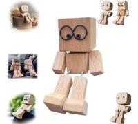 Shaking Wooden Man Figurine,Handmade Shaking Feet Wooden Doll,Wood Car Desktop Decoration,Shaken W-ooden Man Figure,Magnetic Car Ornaments Action Figure,Car Dashboard Decorations,Gifts for Men Guys