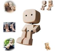 Shaking Wooden Man Figurine,Handmade Shaking Feet Wooden Doll,Wood Car Desktop Decoration,Shaken W-ooden Man Figure,Magnetic Car Ornaments Action Figure,Car Dashboard Decorations,Gifts for Men Guys