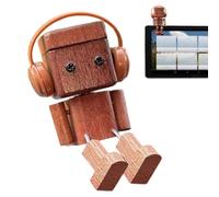 Shaking Wooden Man Figurine, Small Leg Moving Desktop Sculpture, Car Decor