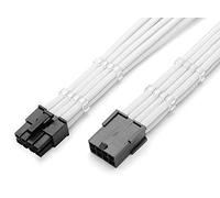 Shakmods Câble d'extension de carte mère ATX 4+4 broches 30 cm + 2 peignes de câble (Blanc)