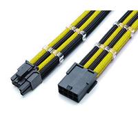 Shakmods Câble d'extension pour carte graphique PCIE 6 + 2 broches 30 cm + 2 peignes de câble (jaune et noir)