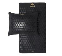 Shakti Mat [L'original] Set Tapis + Coussin Acupression - Noir Onyx | Fabrication éthique, Coton Bio, Mousse à mémoire de forme, Pointes de haute qualité, Pour Massage & Relaxation Musculaire