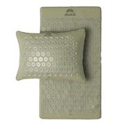 Shakti Mat [L'original] Set Tapis + Coussin Acupression - Vert Sauge | Fabrication éthique, Coton Bio, Mousse à mémoire de forme, Pointes de haute qualité, Pour Massage & Relaxation Musculaire