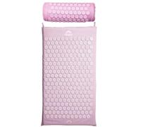 ShaktiMat [L'original] Tapis + Coussin Acupression - Soulage douleur dans le Dos, Pieds, Nuque, Jambes - Améliore circulation sanguine & Sommeil - Coton Biologique - Fabrication éthique - Rose