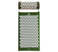 ShaktiMat [L'original] Tapis + Coussin Acupression - Soulage douleur dans le Dos, Pieds, Nuque, Jambes - Améliore circulation sanguine & Sommeil - Coton Biologique - Fabrication éthique - Vert