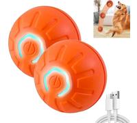 Shaky Ball Toy for Dogs, Shaky Ball Dog Toy, Automatic Moving Toy Ball, Vibrating Ball for Dogs, Interactive Dog Bouncing Vibrating Ball, USB Rechargeable for Small, Medium, Large Dogs (Orange-2PCS)