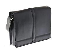 Shalimar - Sac Bandouillère/Pochette Netbook format paysage - Cuir - Noir