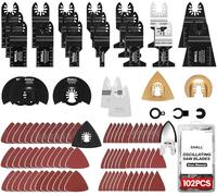 SHALL 102 pièces lames multi-outils, kits d'accessoires multi-outils oscillants