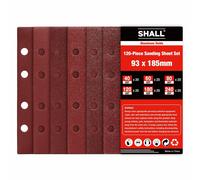 Shall-120pcs Feuilles Abrasives Rectangulaires, Papier De Verre Pour Ponceuse 93x185mm 8 Trous Tampons De Ponçage À Crochet Et Boucle, Grains Assortis 40/60/80/120/180/240