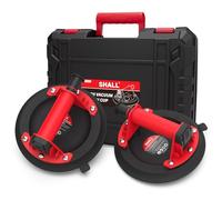 SHALL 2 Pièces Ventouse de levage 200mm, Charge maximale 200kg, Maintien du vide 6h, Ventouse pour vitre carrelage parquet marbre, avec mallette, pièces de rechange et gants