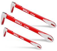 SHALL Lot de 3 outils d'arrache-clous 30,5 cm, 25,4 cm, 20,3 cm - Très résistant et mini pied-de-biche en forme de patte de chat, barre de griffe utilitaire, barre de biche en acier à haute teneur en