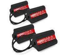 Shall Cales de roue en caoutchouc robuste avec 3 bandes réfléchissantes, blocage solide pour camping-car, remorque, camion, voiture, avion, lot de 2/4 avec corde, rouge