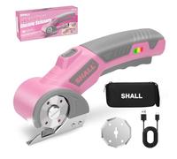 SHALL Ciseaux électriques sans fil 4 V，Ciseaux Couture Tissu, éclairage LED et lame de rechange - Cutter rotatif rechargeable pour tissus, cuir, moquette, carton et plastique