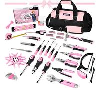 SHALL Ensemble d'outils à main de 246 pièces pour femme, rose, acier forgé, kit d'outils de base pour la maison