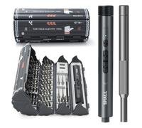 SHALL Jeu de mini-tournevis électriques 127 pièces, 120 embouts S2, avec tournevis électriques et manuels de type stylo pour ordinateur portable, iPhone, lunettes et appareils électroniques