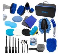 Shall Kit de nettoyage de voiture, 26 Pcs Kit d'entretien de voiture avec pinceau de détail pour le nettoyage de voiture intérieur et extérieur, évent, moteur, roues, nettoyage ménager