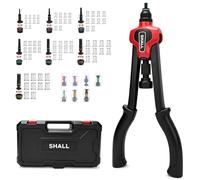 SHALL Kit d'outils d'écrous à rivets, 40,6 cm（16“）, avec 7 mandrins métriques M3 M4 M5 M6 M8 M10 M12 7 mandrins métriques et 70 écrous à riveter, avec boîte de rangement manuelle