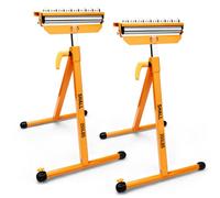 Shall Lot de 2 Servantes à Rouleau Pliantes avec Tête Réglable 3 en 1 - Capacité de Charge de 113 kg - Hauteur Réglable de 71 à 109 cm - Pour Scie à Table et Travail du Bois