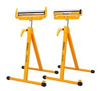 Shall Lot de 2 supports à rouleaux pliants - Capacité de charge de 113,4 kg - Hauteur réglable de 70 à 109 cm - Pour sciage à table - Travail du bois