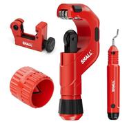 SHALL Lot de 4 coupe-tubes robustes Ø 6-50 mm, mini cutter Ø 3-22 mm, avec 2 outils d'ébavurage, convient pour PVC/aluminium/cuivre