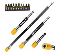 SHALL Lot de 4 rallonges de forets magnétiques avec manchon en aluminium, 10 embouts de tournevis en acier S2, tige hexagonale de 6,35 mm, libération rapide