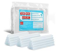 SHALL Mini bâtons de colle chaude, 7 mm x 100 mm, paquet de 220 bâtons transparents pour mini pistolets à colle toutes températures