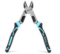 SHALL Pince coupante diagonale 3 en 1 avec dénudeur de fil, coupe-fils robuste en acier CrV de 20 cm, outil multifonction pour électriciens pour couper, sertir et dénuder