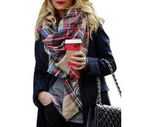 ShallGood Elégante Écharpe Châle Etole Beaucoup De Couleurs Femme Cachemire Chaud Automne Hiver Grand Plaid Tissu Glands Foulard Beige One Size (140CM)