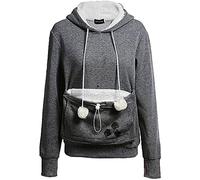 ShallGood Femme Automne Hiver Casual Sweat à Capuche Manches Longues avec Kangourou Chat Chien Poche Tops Sport Sweatshirt Hoodies A Gris FR 40