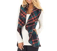 ShallGood Femme Gilet matelassé matelassé à col Montant B Vert FR 42