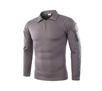 ShallGood Homme Chemises Combat Militaire Airsoft BDU Shirt Tenue Camouflage Uniforme Tactique Séchage Rapide avec Poches Coudières Manches Longues Chemise Multicam Z3 Gris XL