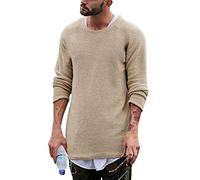 ShallGood Homme Pull Jointif Uni Sweat sans Capuche Coton Garçon Veste 2017 Hiver Beige X-Small