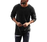 ShallGood Homme Tricot Pull en Tricot Pull Gilet Veste Pull à Capuche Pullover Hoodie Sweatshirt 35-110 Keshawn Noir X-Large