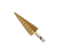 Shallho 1/4" Tige hexagonale 4-20 mm Revêtement en titane Spirale rainurée Foret pas à pas HSS pour plastique, bois, métal Foret conique multi-trous