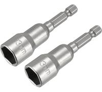 Shallho Lot de 2 clés à douille 13 mm, foret hexagonal magnétique 1/4", adaptateur de douille à six pans creux métriques, longueur 65 mm