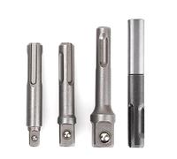 Shallho Lot de 4 adaptateurs de douille SDS Plus, adaptateur de douille hexagonale 1/4", 1/4", 3/8", 1/2", adaptateur de douille carrée