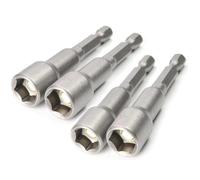 Shallho Lot de 4 douilles hexagonales magnétiques 10 mm pour visseuse sans fil ou perceuse 1/4"