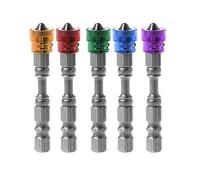 Shallho Lot de 5 embouts magnétiques PH2 Phillips à tête cruciforme 1/4" tige hexagonale profonde stop tournevis pour cloison sèche 65 mm de long