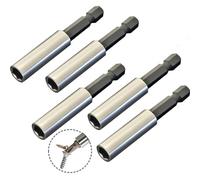 Shallho Lot de 5 rallonges de foret 60 mm magnétiques 1/4" Porte-embout à changement rapide pour perceuse électrique, visseuse à percussion, tournevis