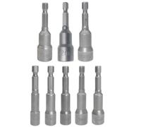 Shallho Lot de 8 douilles hexagonales magnétiques 6-13 mm 1/4" Adaptateur de clé à douille Adaptateur Jeu d'embouts