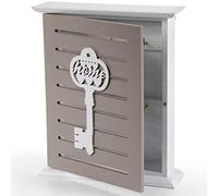 Shally Dogan Armoire Murale en Bois, Porte-clé Murale avec Crochets Design Unique, Organisateur décoratif idéal pour entrée, Robuste et Durable avec Porte Ouverte (Design 4)