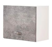 Shally Dogan Armoire Murale Suspendue en Bois avec Ouverture vers Le Haut, Armoire Murale Multi-Usage à Rabat, Couleur Gris Ciment, Dimensions 60 x 32 x 49 cm