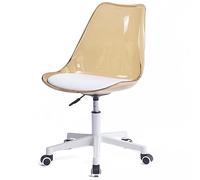 Shally Dogan Bronze Chaise roulettes et Dossier Transparent Fauteuil de Bureau, Acier allié, Standard